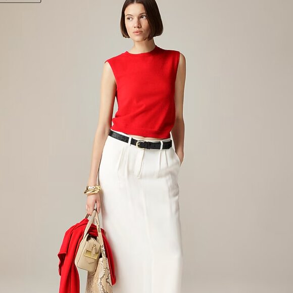 NWT J. Crew Featherweight Cashmere-blend Cropped Sweater Shell (Small) - Picture 2 of 6